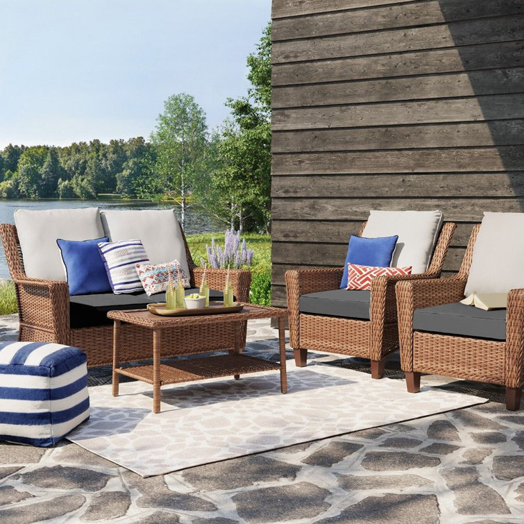 Waterproof Outdoor Chair Cushions for Patio Furniture 3 Year Color Fastness with Handle and Straps